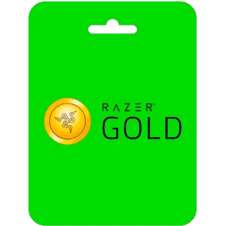 An official Razer Gold gift card, a globally usable digital top-up